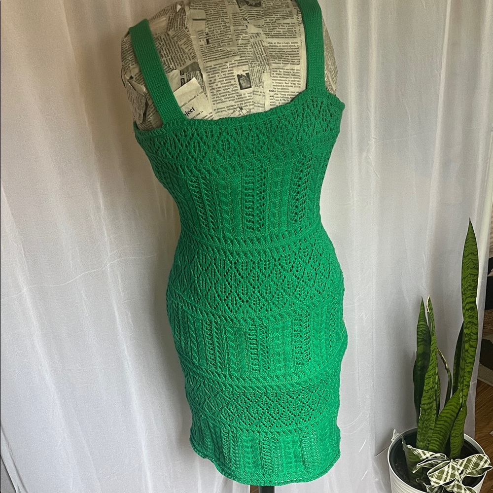 💚🩵🤍2/$40🤍🩵💚Green Knit Bodycon Dress